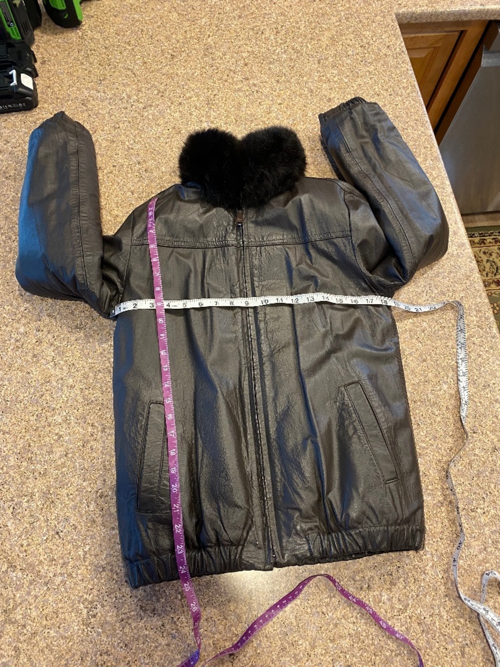 Vintage Reversible Fur & Leather Bomber Jacket Small - Picture 4 of 16